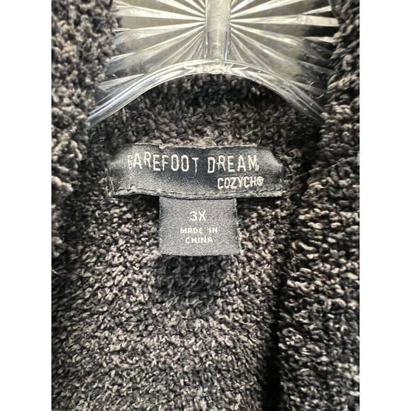 Barefoot Dreams CozyChic Black Cardigan Sweater With Open Front & Pockets 3X - Picture 3 of 6